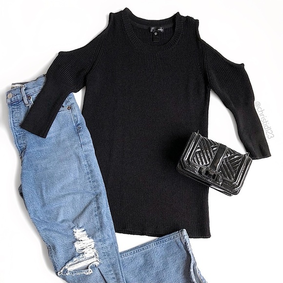 Bloomingdale’s AQUA Cold Shoulder Sweater - Picture 1 of 10
